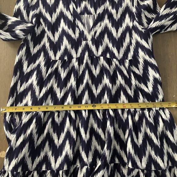 Tuckernuck Pomander Place Kenzo Dress Medium‎ Navy Ikat Tiered Preppy Shift - Picture 8 of 10